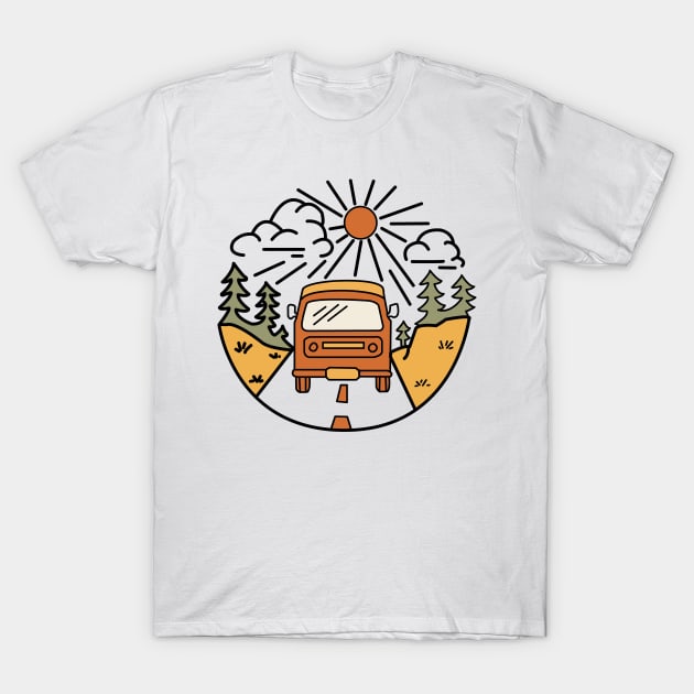 Retro Vintage Camper Van Graphic Illustration T-Shirt by StreetDesigns